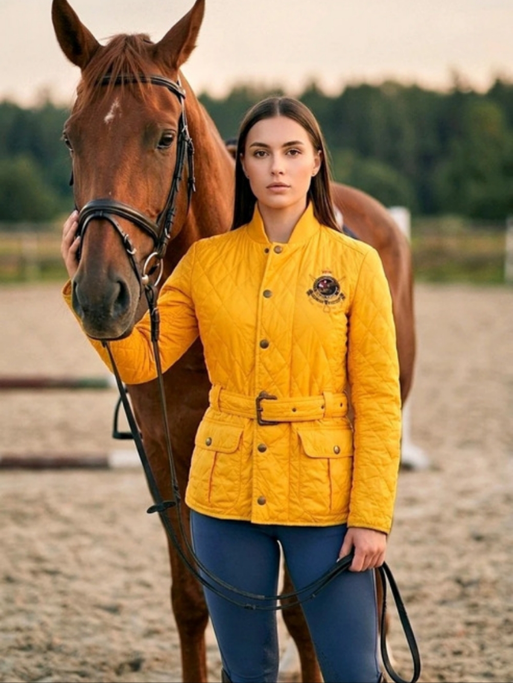 Vintage Yellow Polo Ralph Lauren Quilted Hunter Jumper Jacket